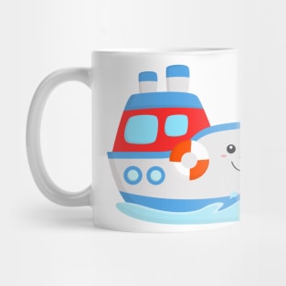 Ocean Liner Cruise Ship Cute Boat for Kids Mug